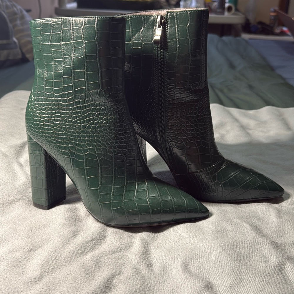 Women High Block Heels Ankle Boots